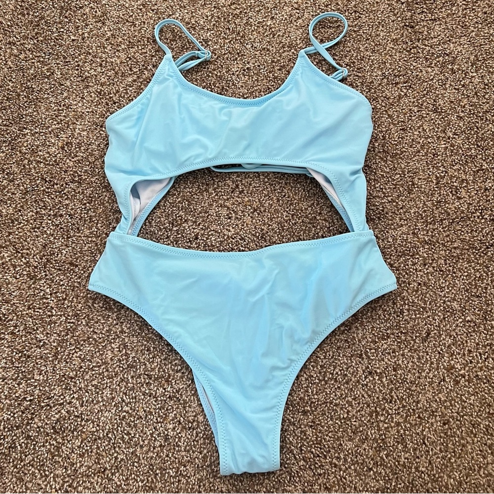 One piece cut out bathing suit